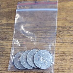 1960 Canadian 5 Cent Coins in Clear Bag